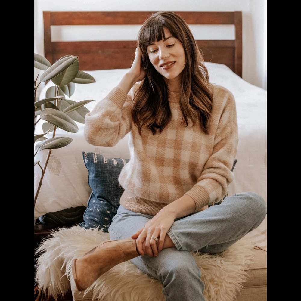 Sézane Becky Gingham Jumper Paris Sweater - Picture 14 of 15